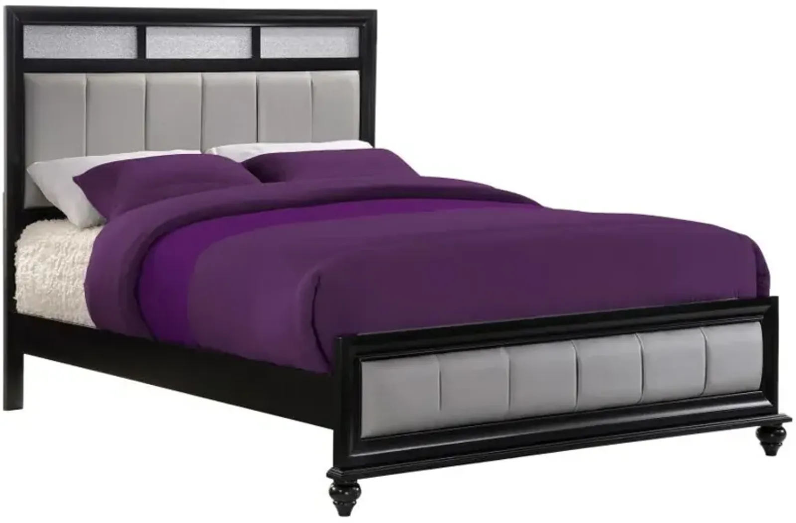 Barzini Queen Upholstered Bed Black and Grey