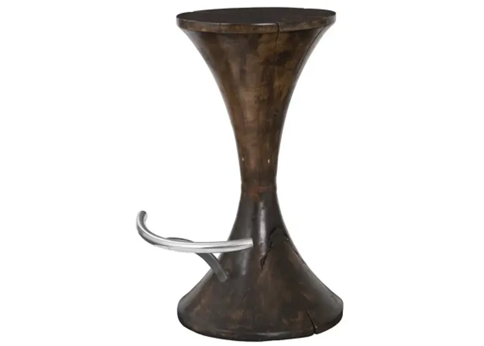 Marley Bar Stool, Perfect Brown, Stainless Steel Foot Rest