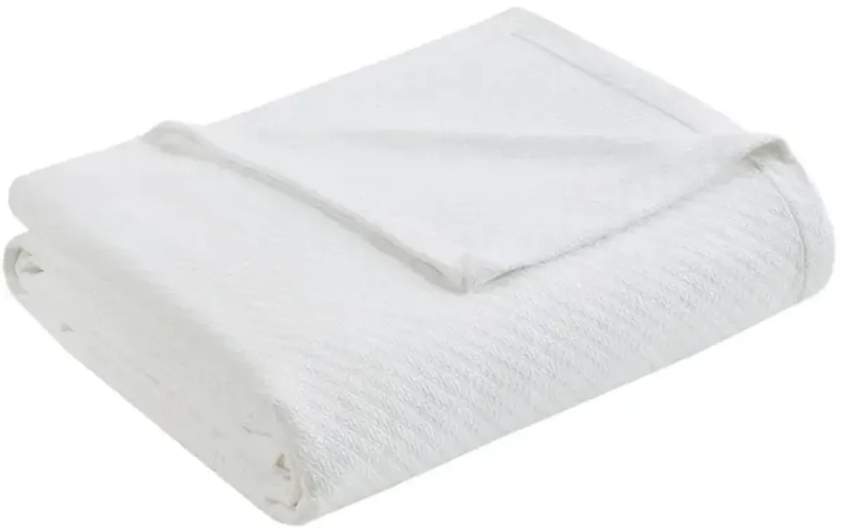 Madison Park Liquid Cotton White Blanket