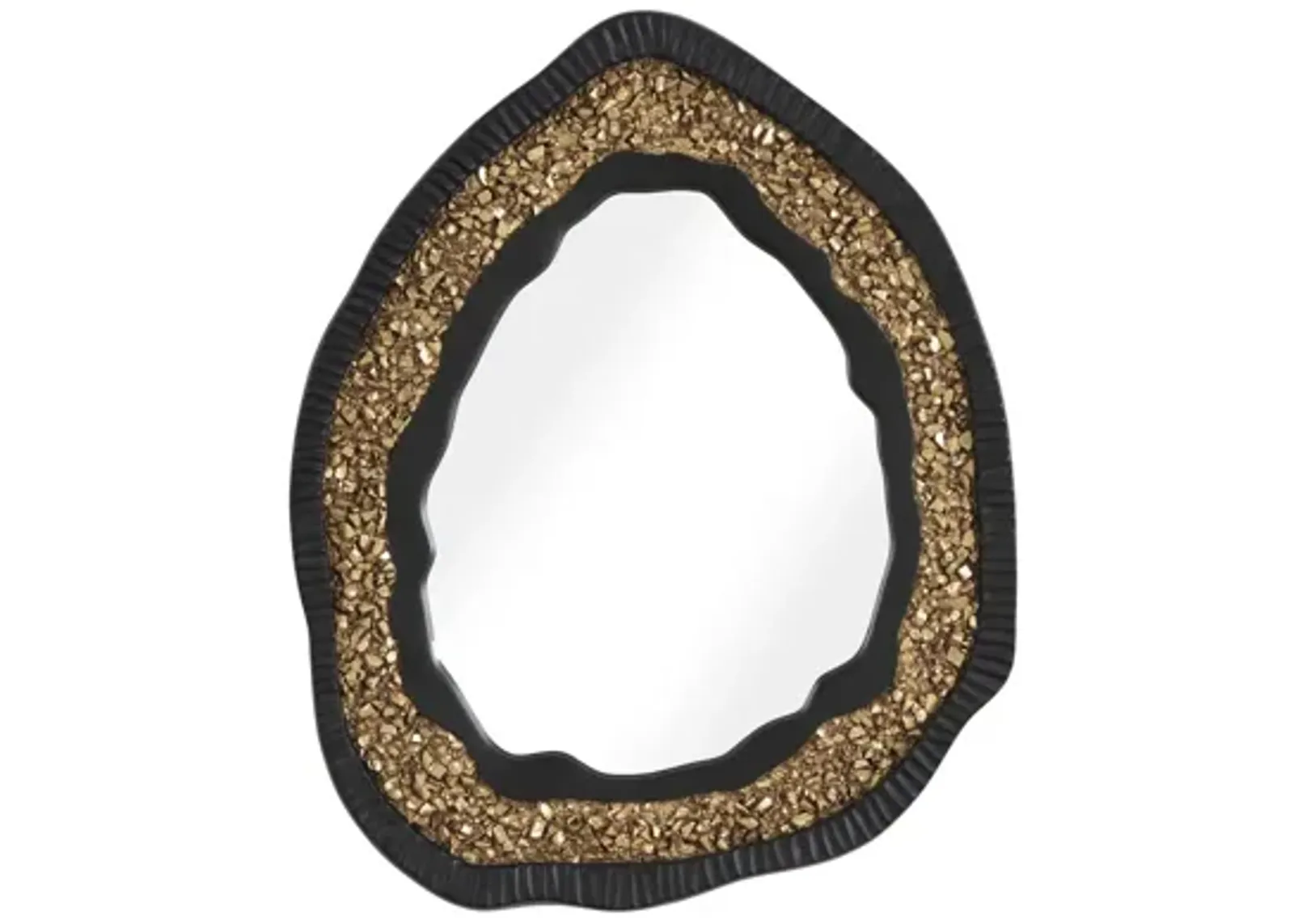 Geode Mirror, Black And Gold, Matte