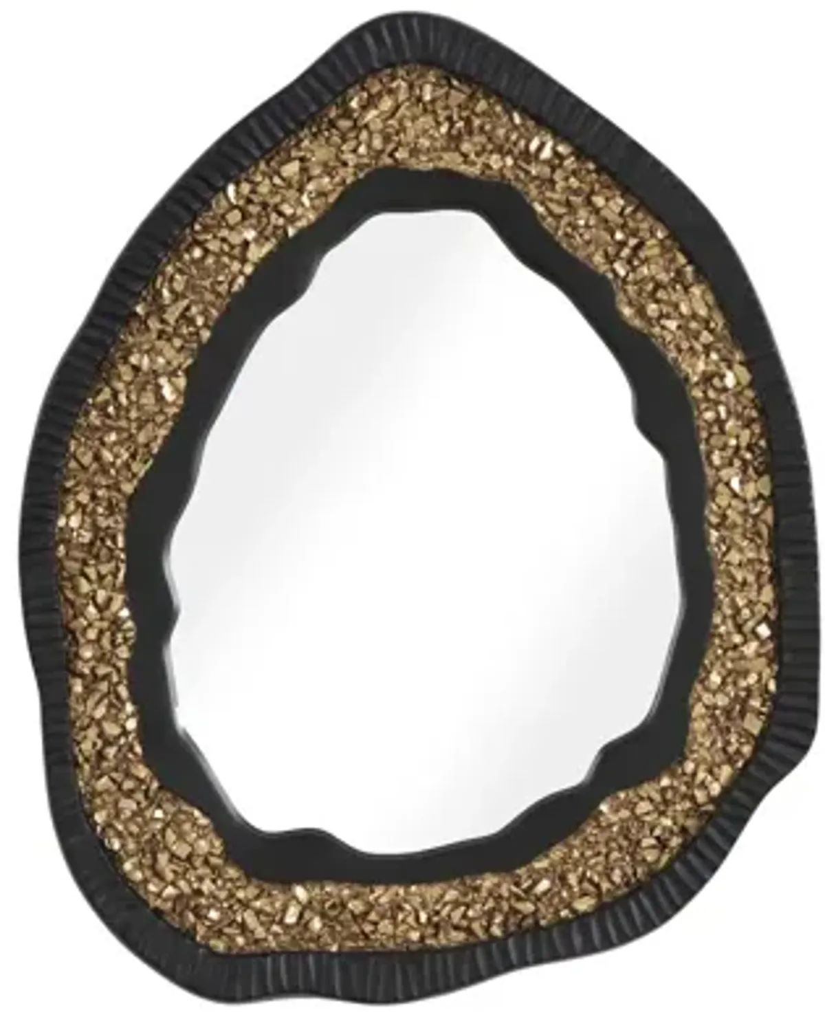 Geode Mirror, Black And Gold, Matte