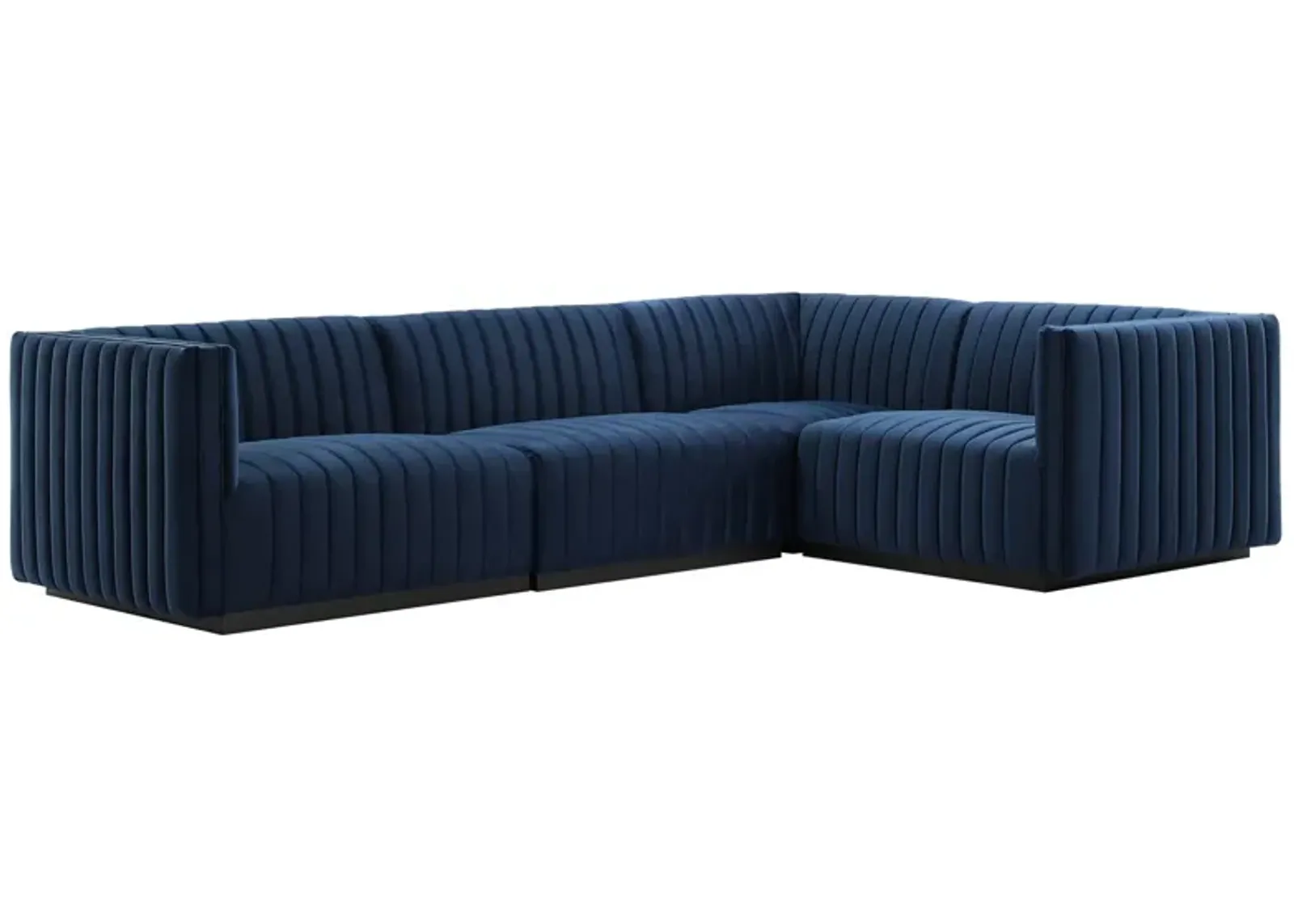 Conjure Channel Tufted Performance Velvet 4-Piece Sectional