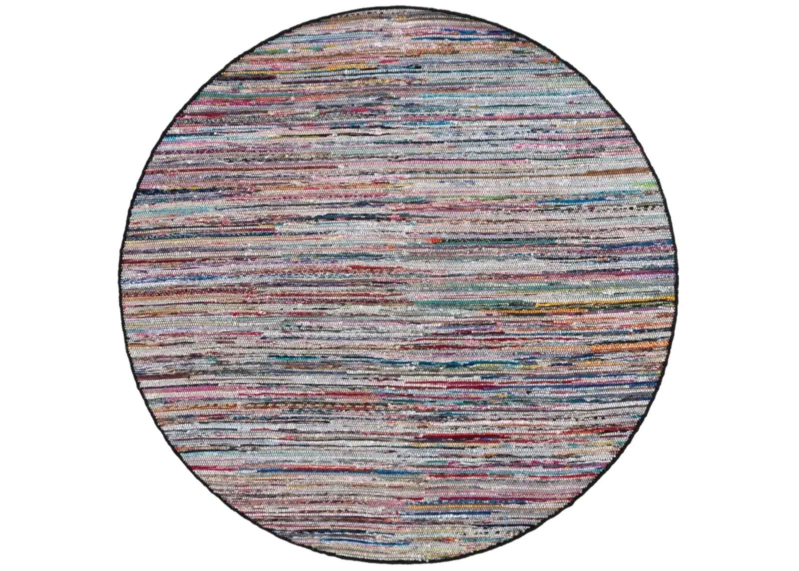 RAG RUG 301 BLACK  6' x 6' Round Round Rug