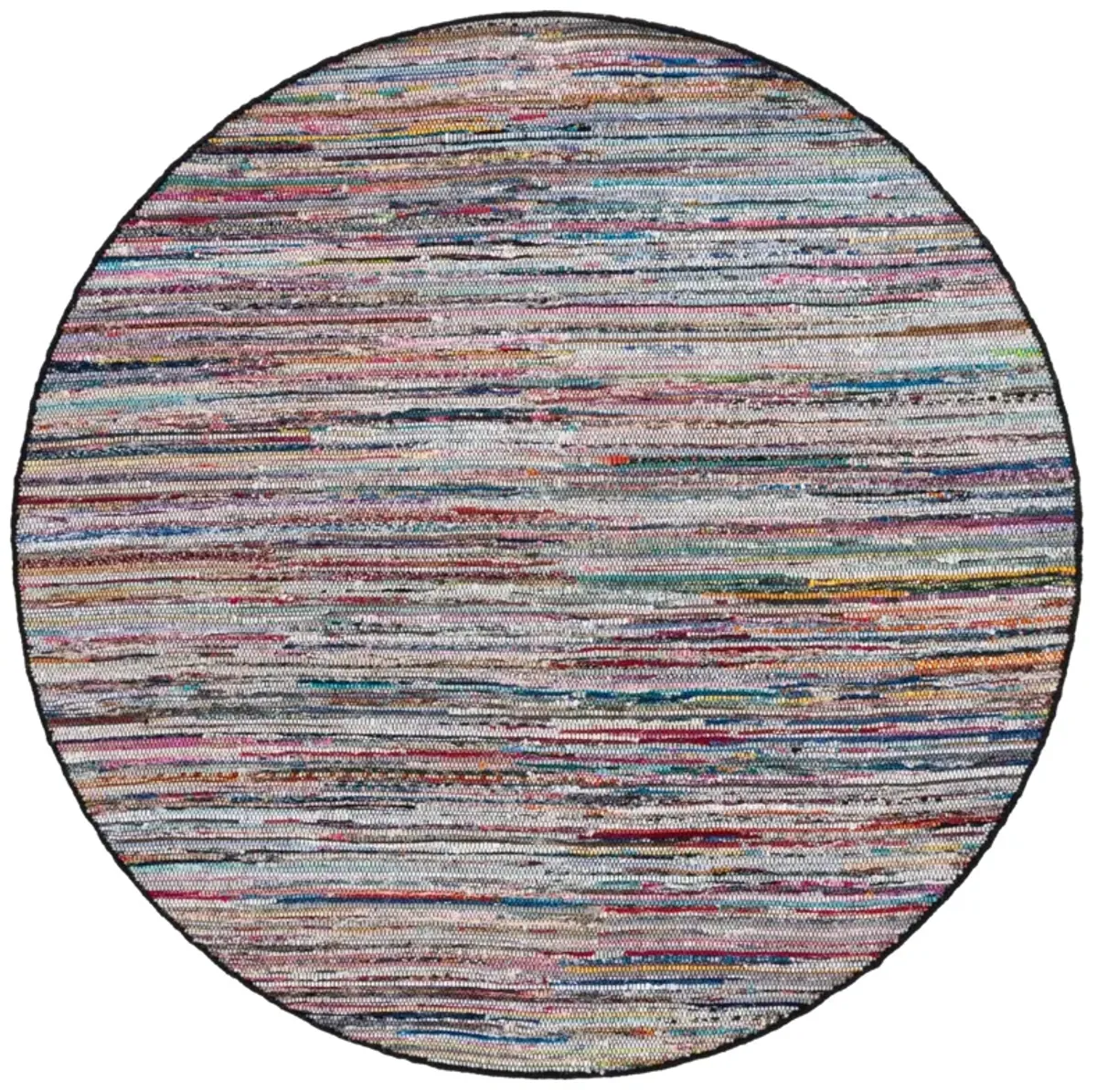 RAG RUG 301 BLACK  6' x 6' Round Round Rug