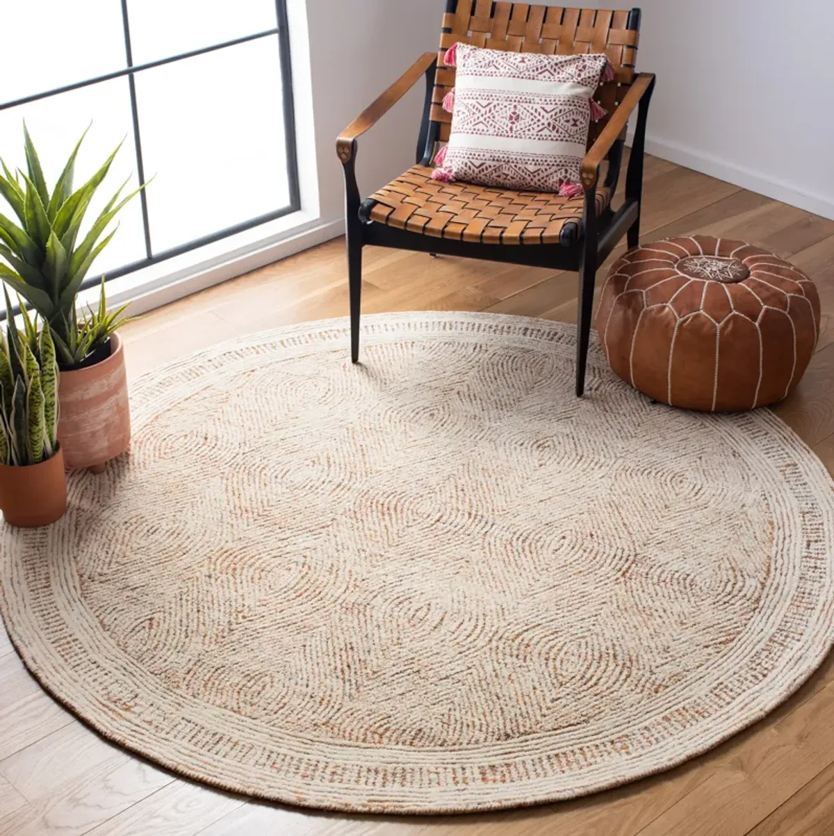 ABSTRACT Hand Tufted 10' x 10' Round area rug