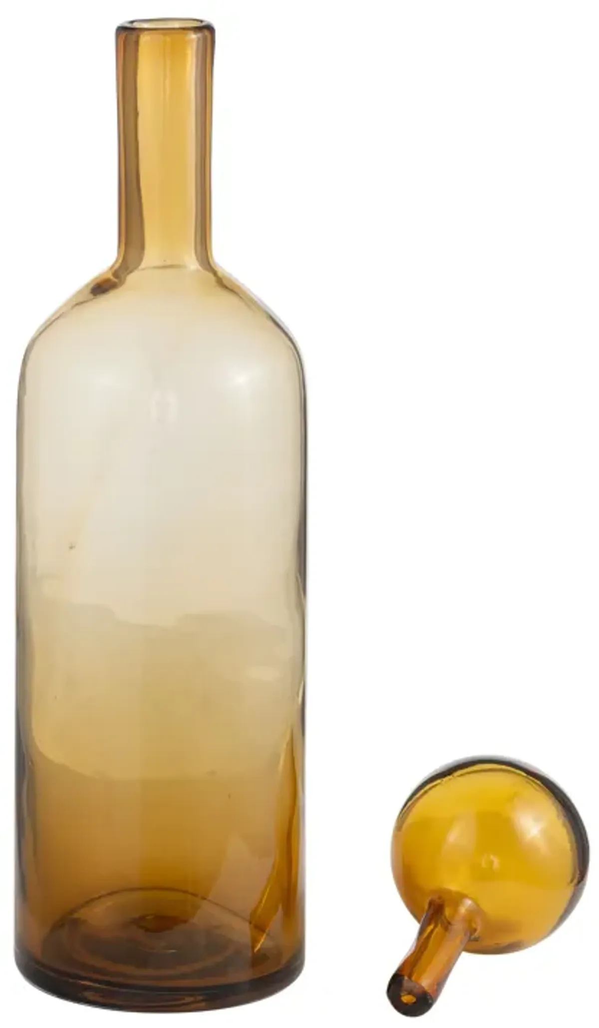 Glass, 20" Bottle W/ Stopper Amber