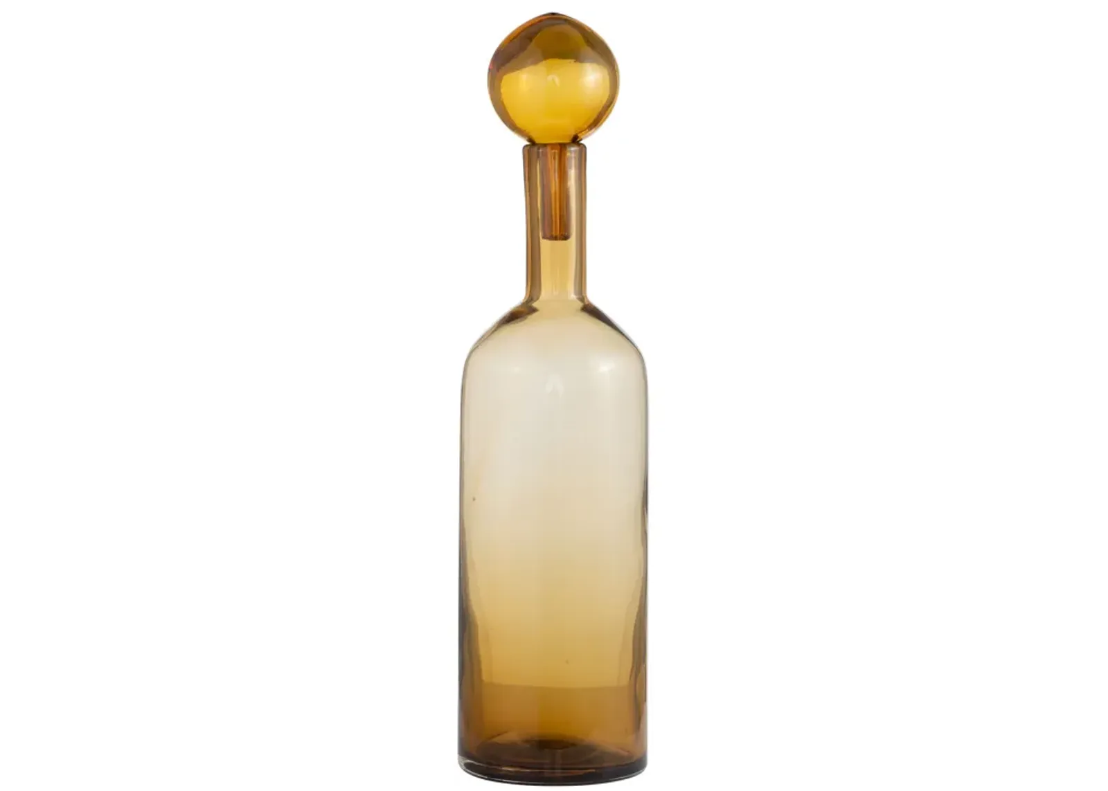 Glass, 20" Bottle W/ Stopper Amber