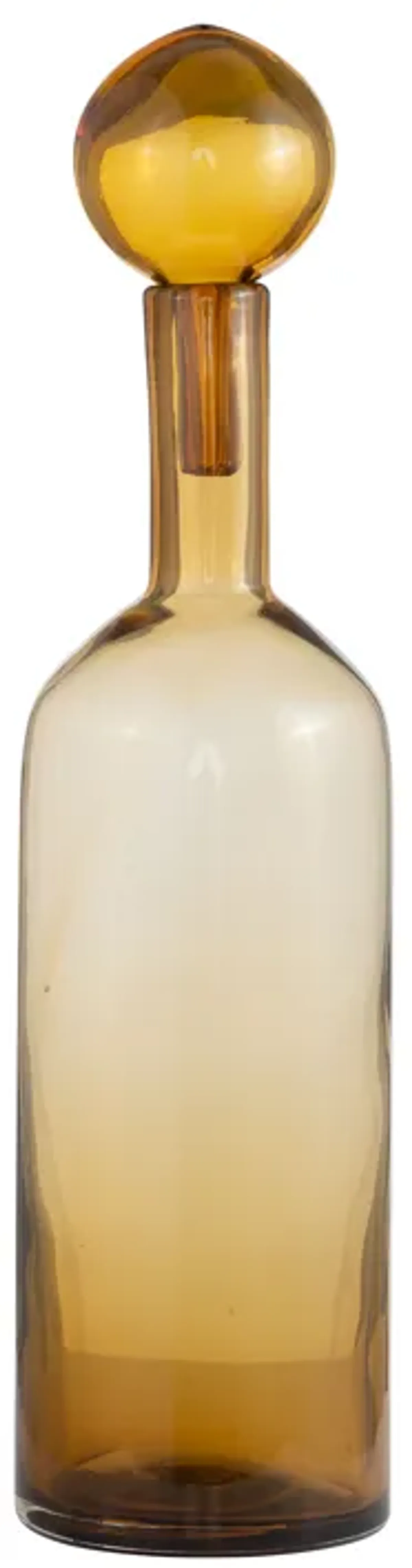 Glass, 20" Bottle W/ Stopper Amber