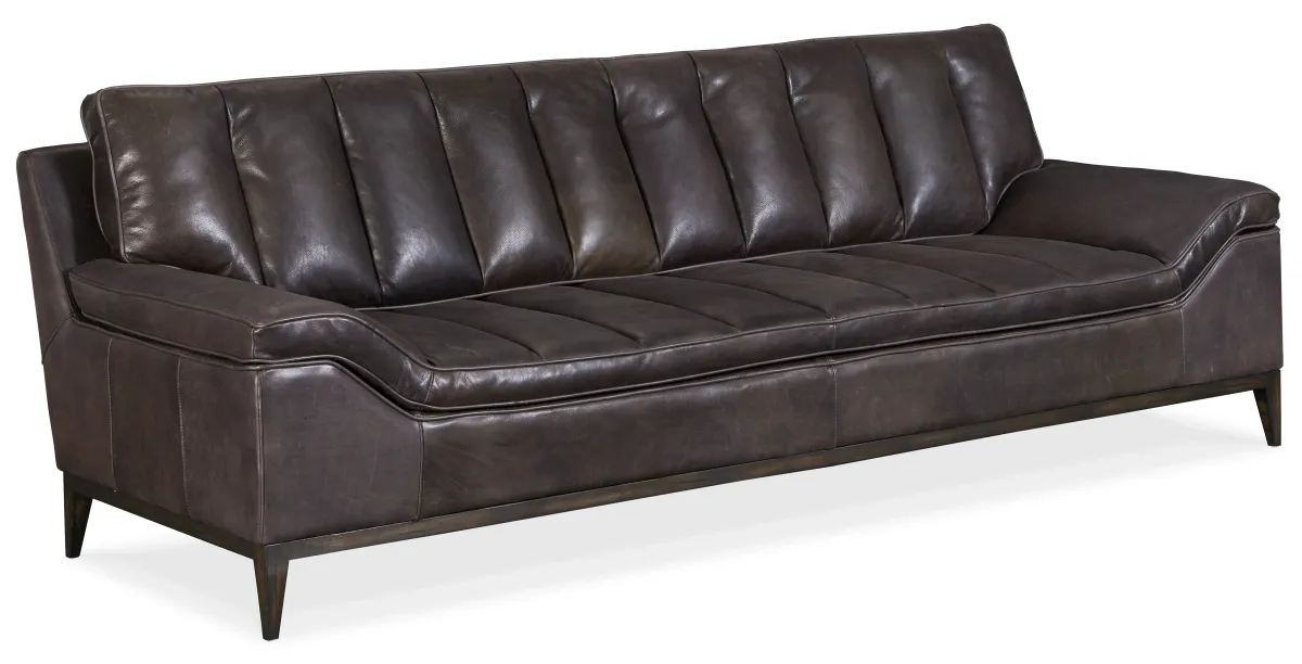 Kandor Leather Stationary Sofa