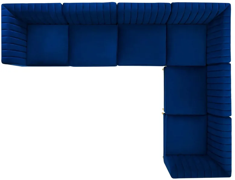 Triumph Channel Tufted Performance Velvet 6-Piece Sectional Sofa