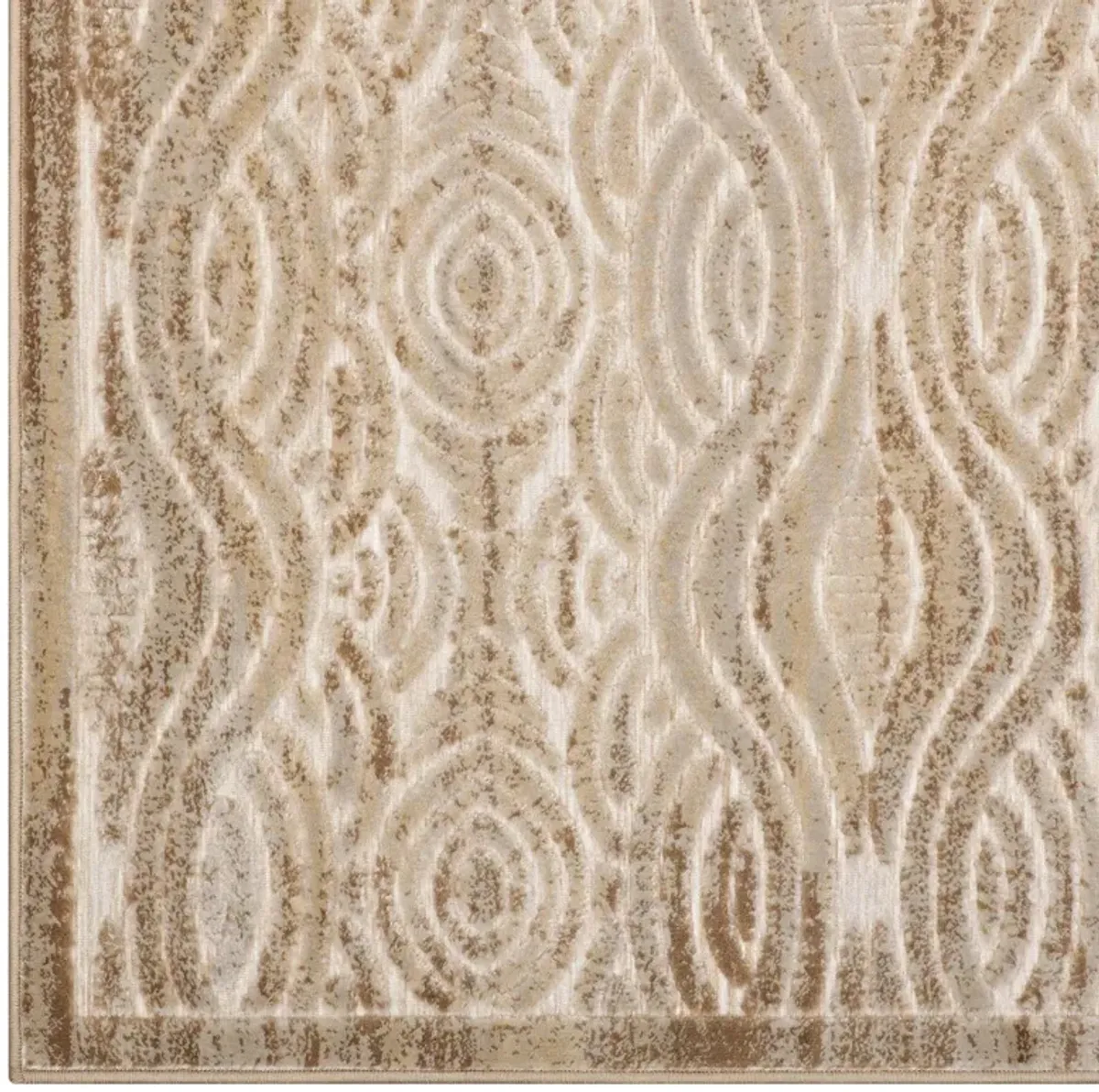 Kennocha Rustic Vintage Abstract Waves 5x8 Area Rug