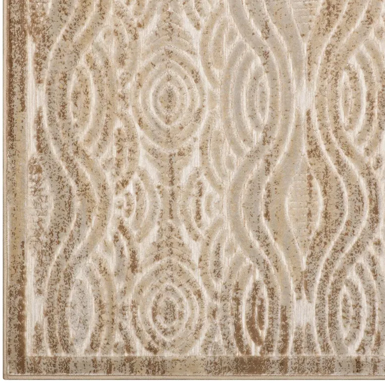 Kennocha Rustic Vintage Abstract Waves 5x8 Area Rug