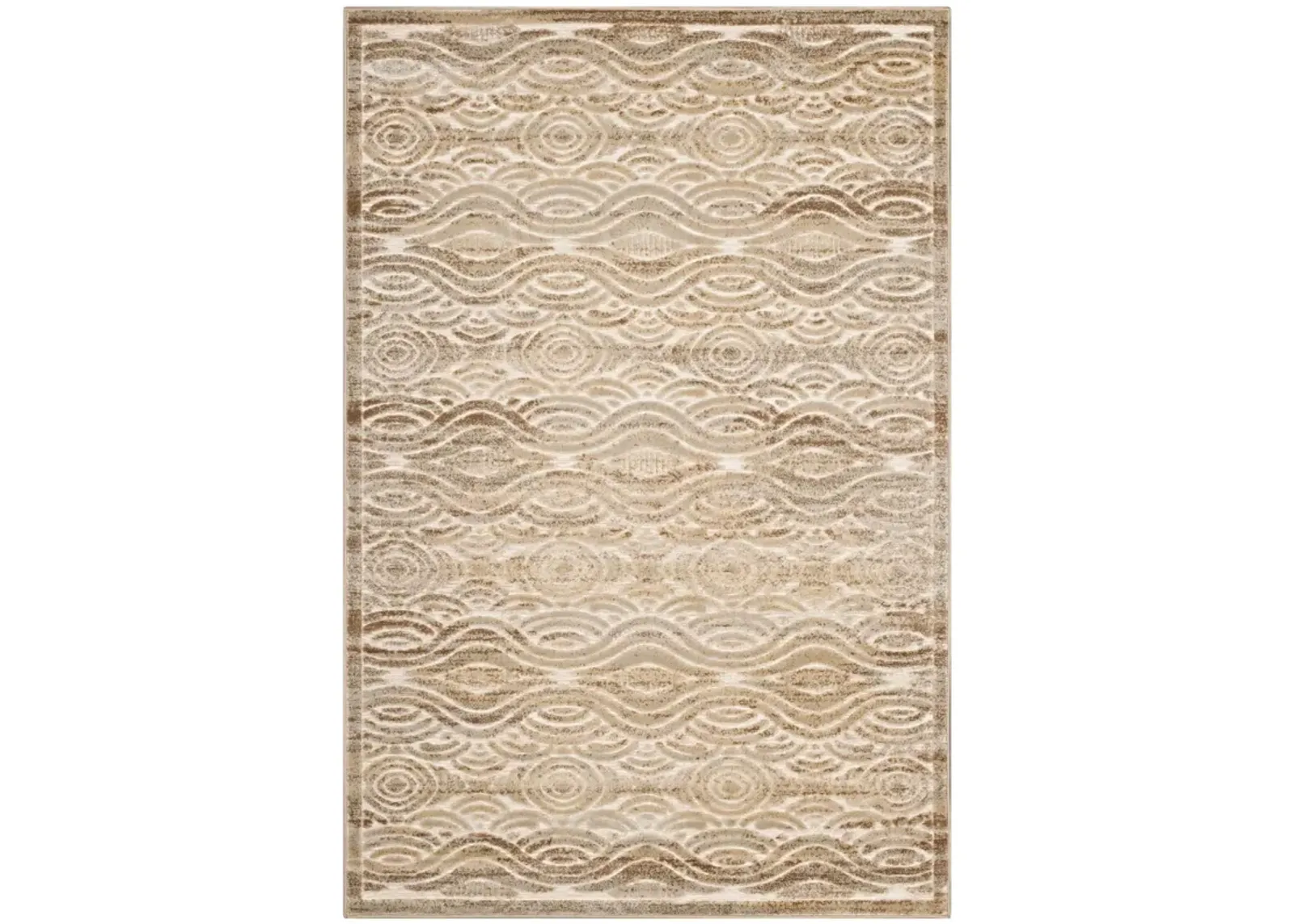 Kennocha Rustic Vintage Abstract Waves 5x8 Area Rug