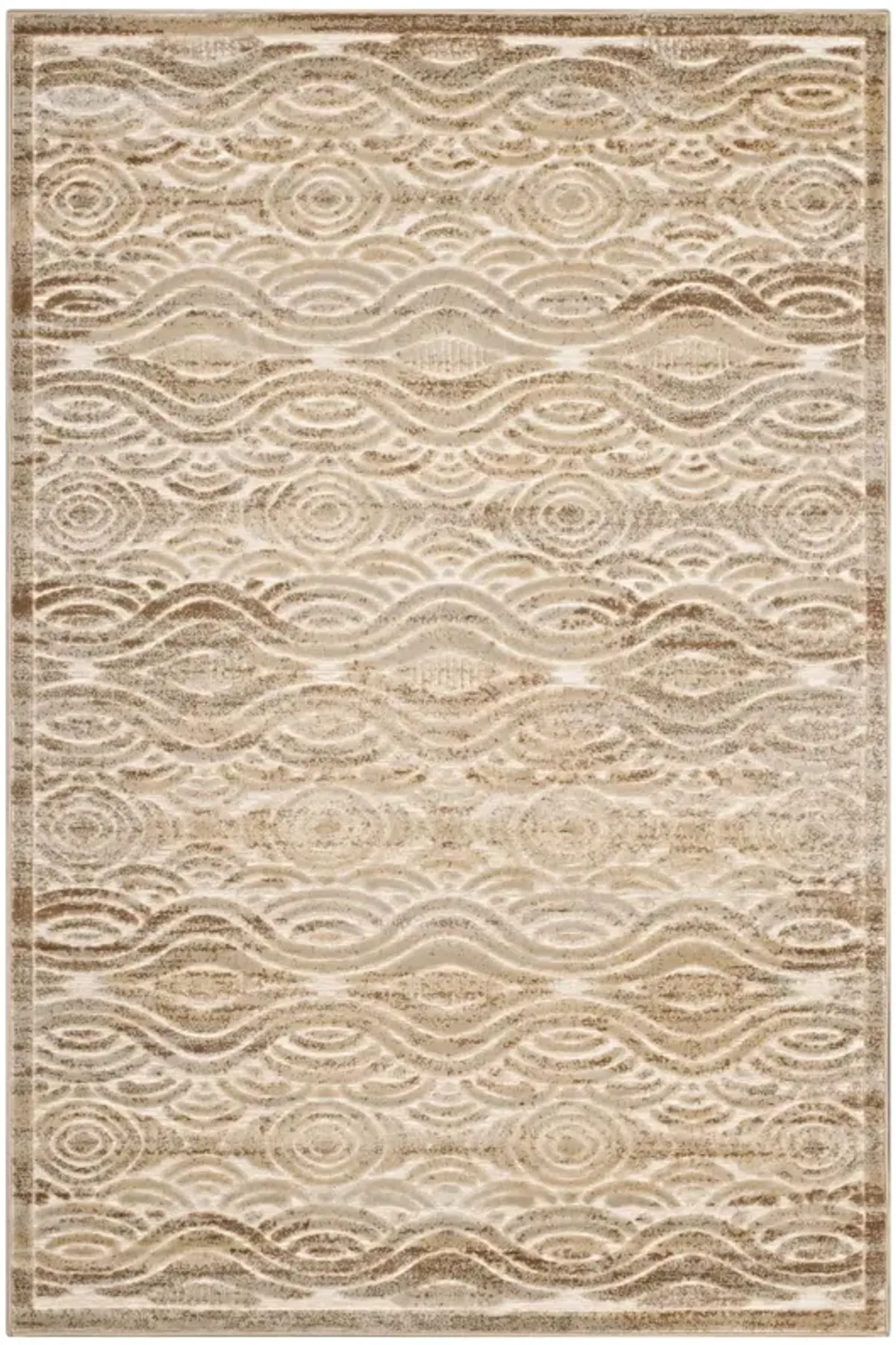 Kennocha Rustic Vintage Abstract Waves 5x8 Area Rug