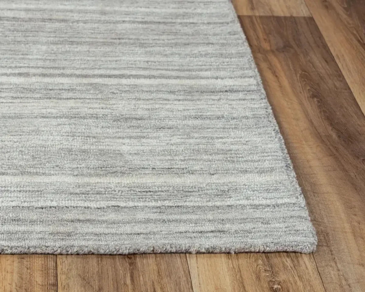 Seasand Lt. Gray Muted Stripe Recycled Polyester 7'6" x 9'6" Rectangle Rug