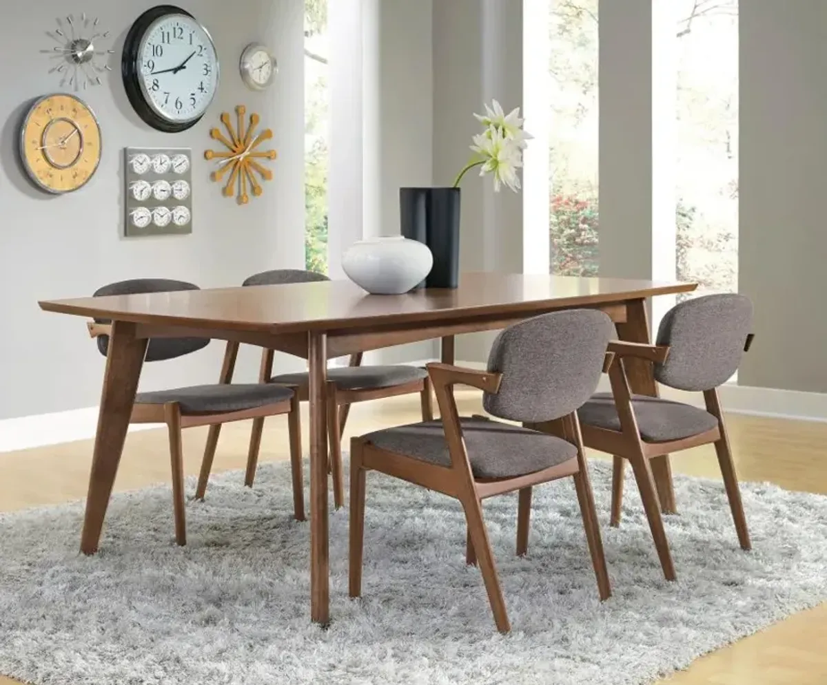 Malone 5-piece Dining Room Set Dark Walnut and Grey