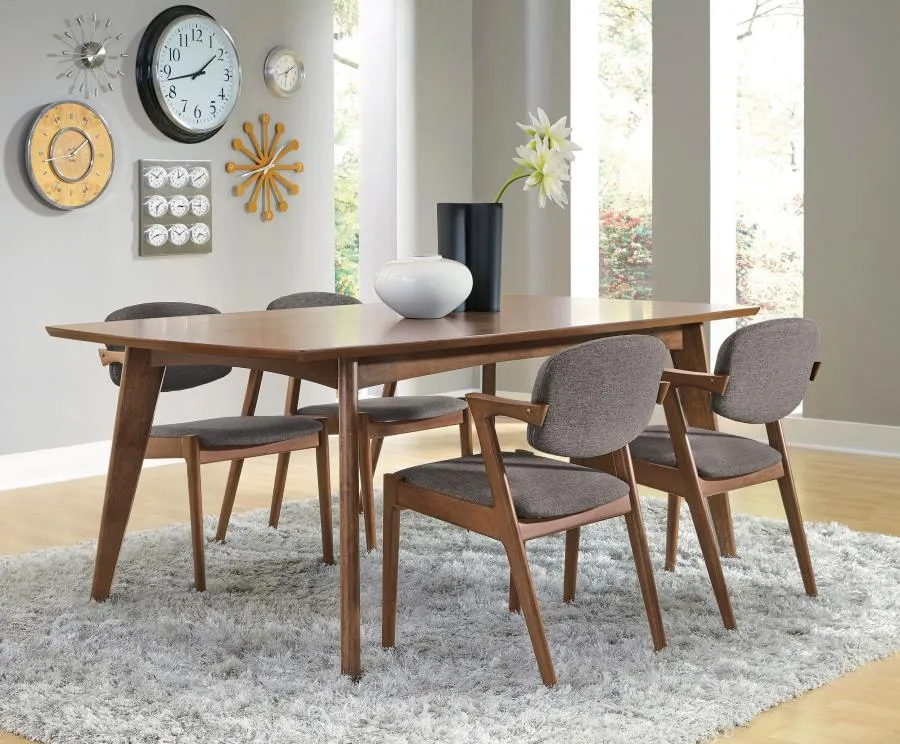 Malone 5-piece Dining Room Set Dark Walnut and Grey