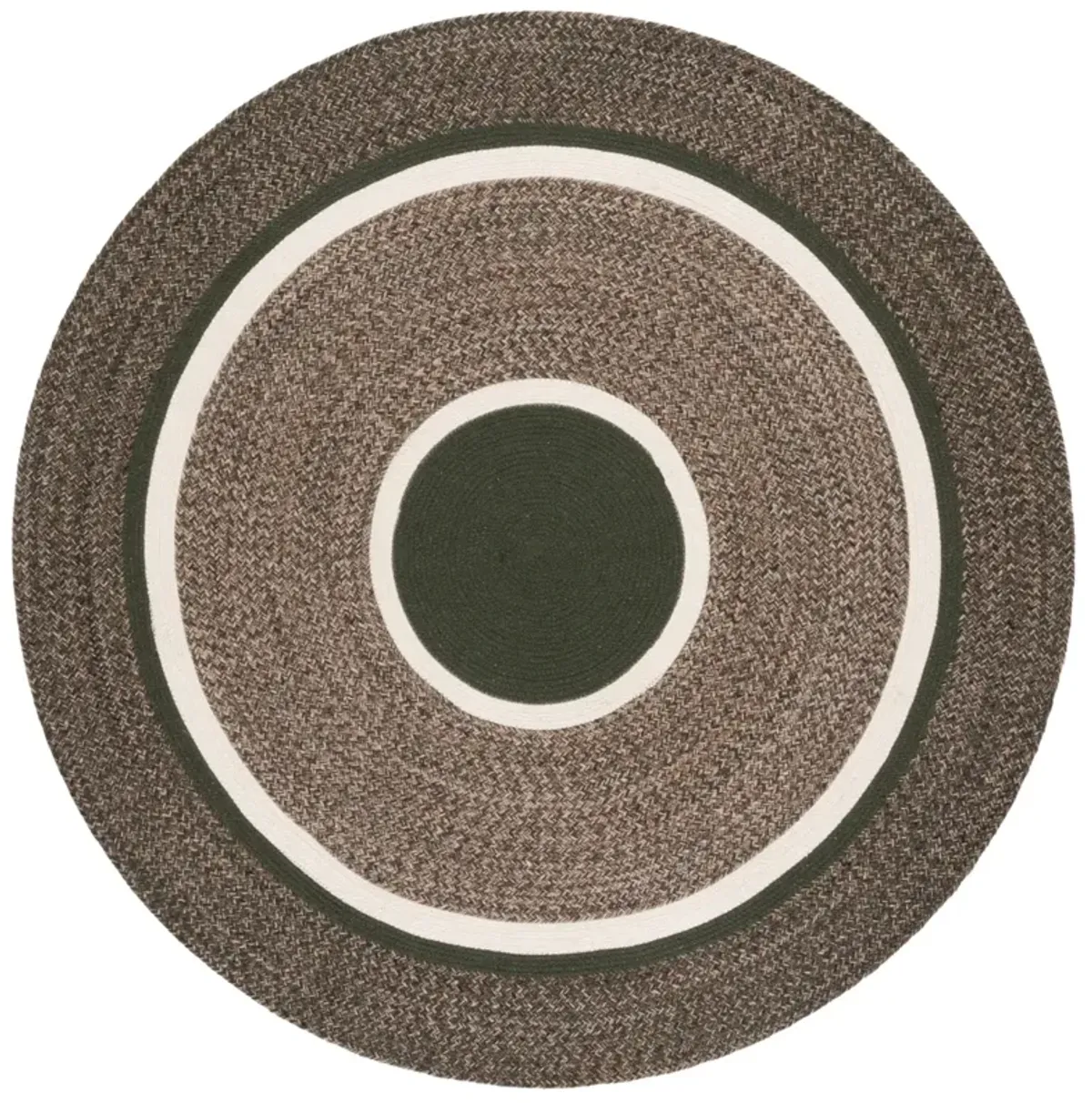 BRAIDED 759 GREEN  5' x 5' Round Round Rug