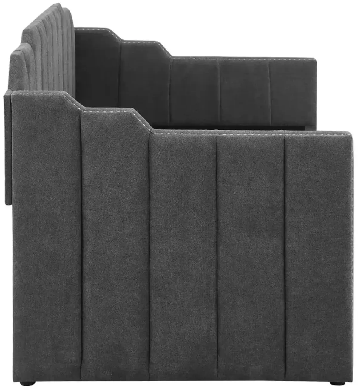 Kingston Upholstered Twin Daybed with Trundle Charcoal