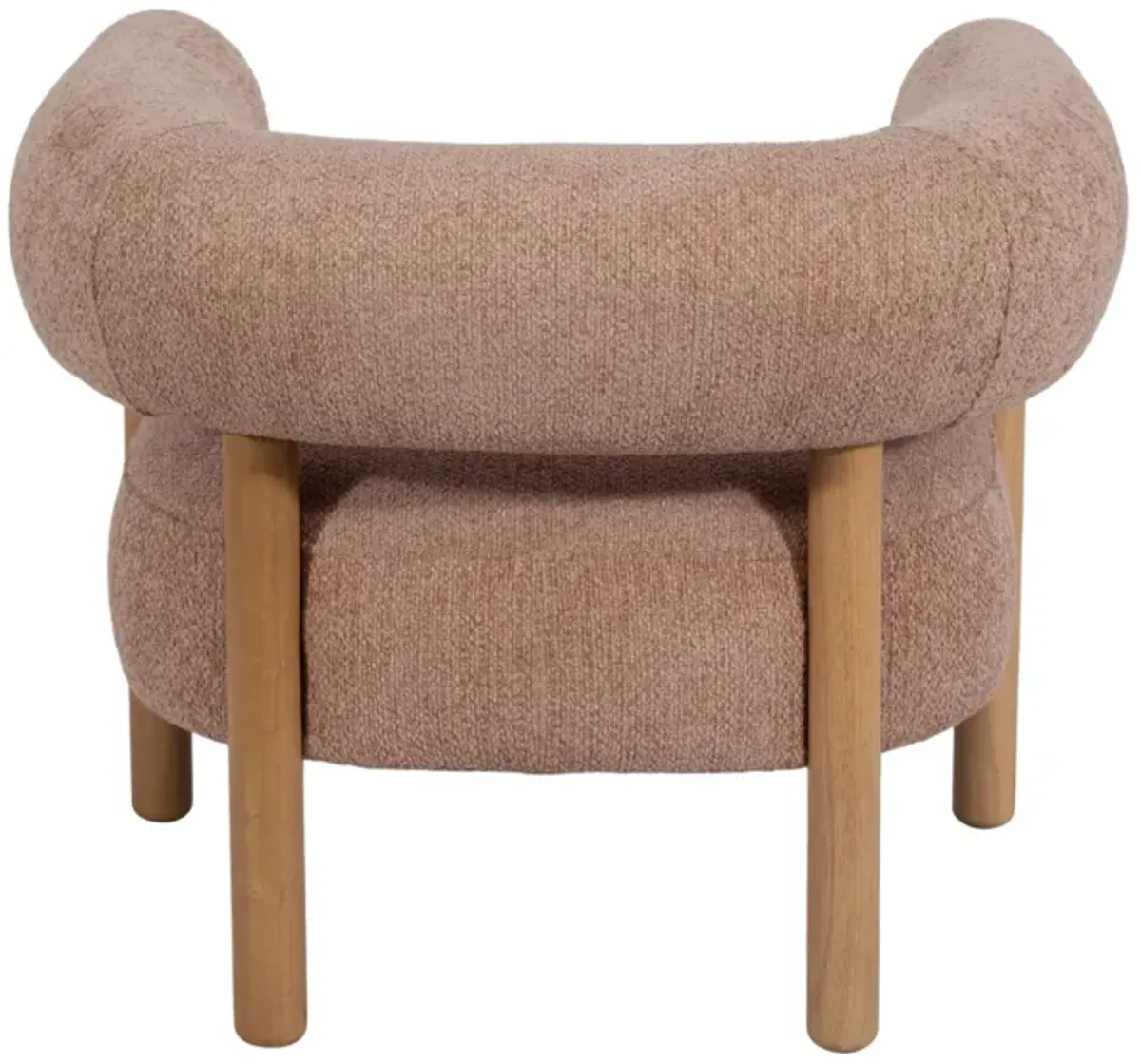 Roundback Accent Chair W/ Wood Legs, Pink