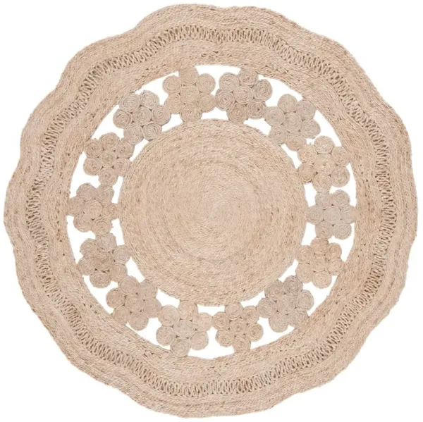 NATURAL FIBER 178 NATURAL 4' x 4' Round Round Rug