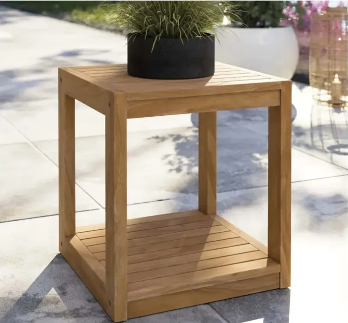 Carlsbad Teak Wood Outdoor Patio Side Table