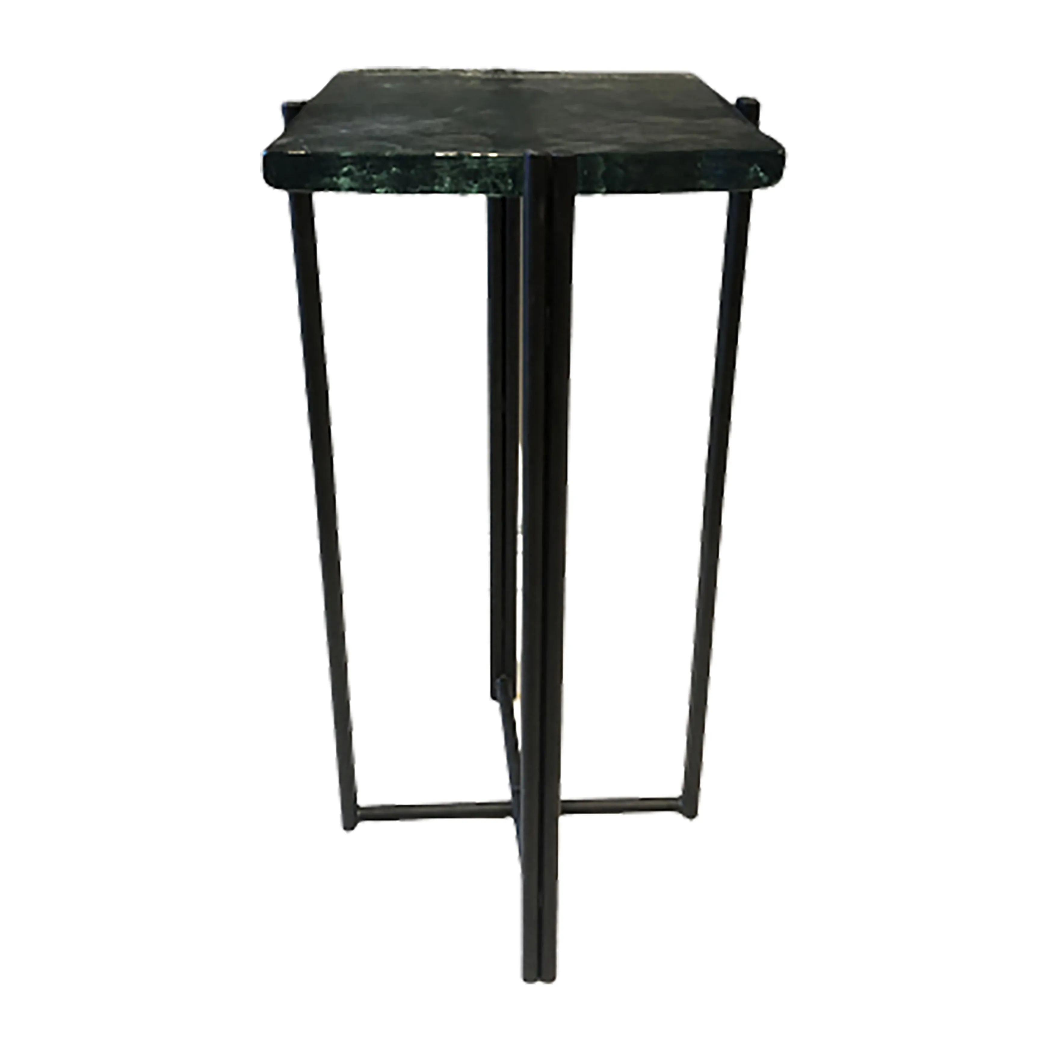 Metal, 22" Thick Glass Top Side Table, Black Kd