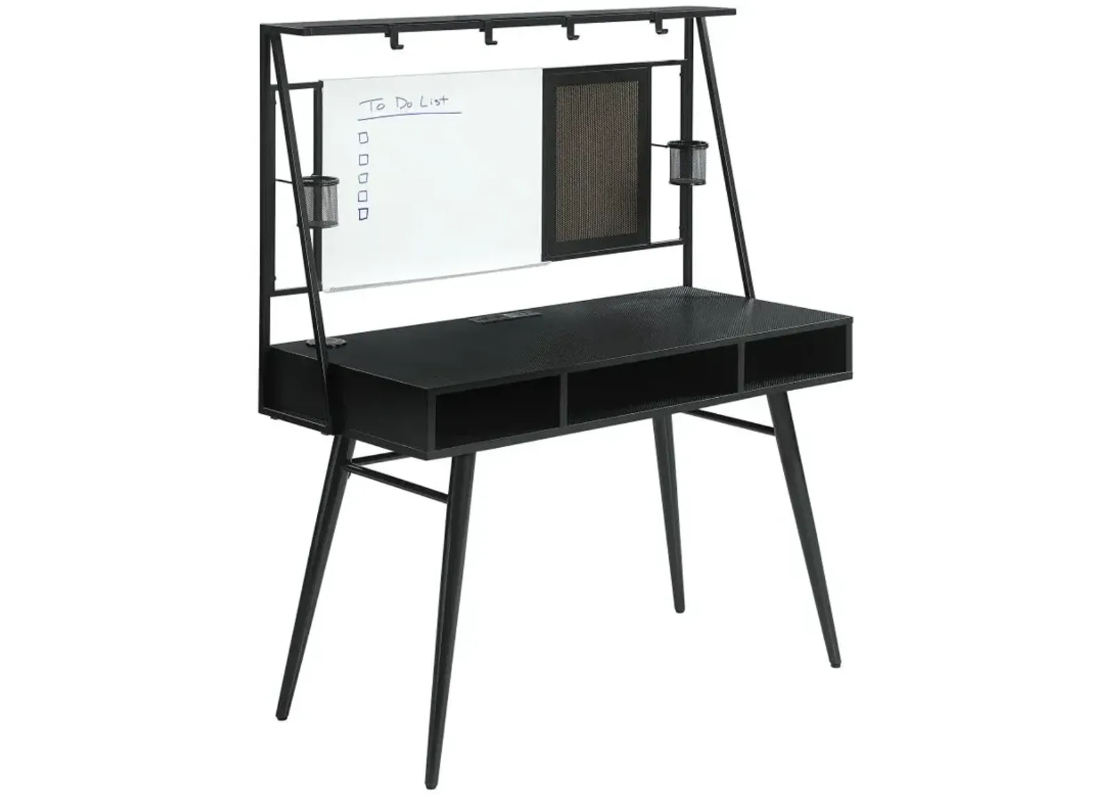 Aaliyah Writing Desk with Usb Ports Black And Gunmetal