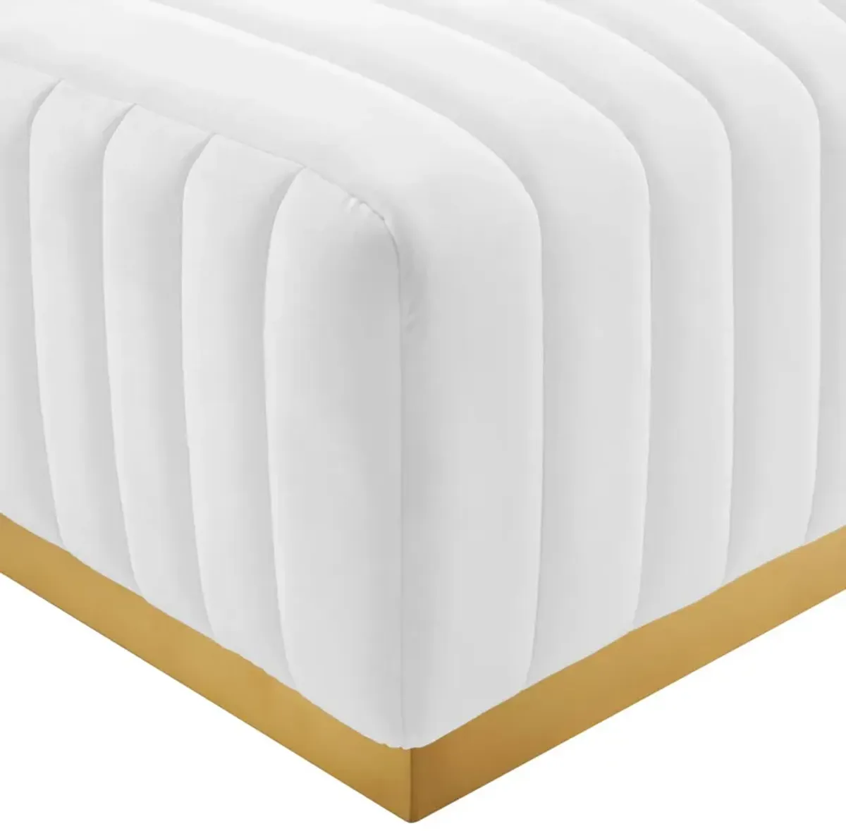 Conjure Channel Tufted Performance Velvet Ottoman