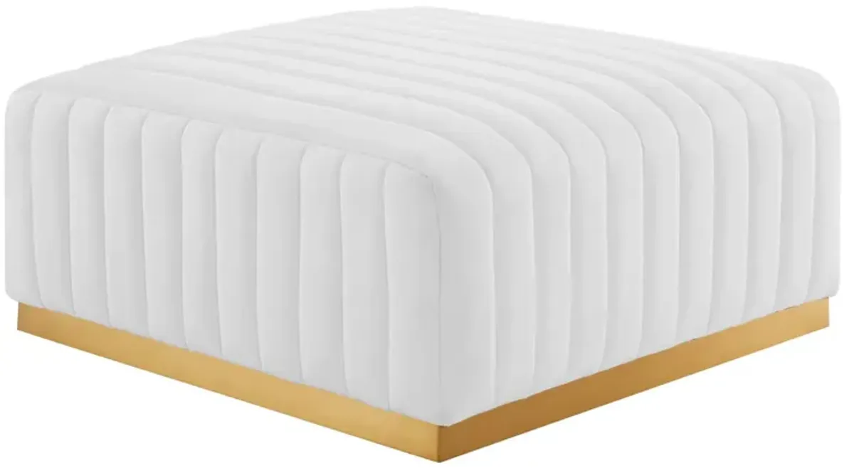 Conjure Channel Tufted Performance Velvet Ottoman