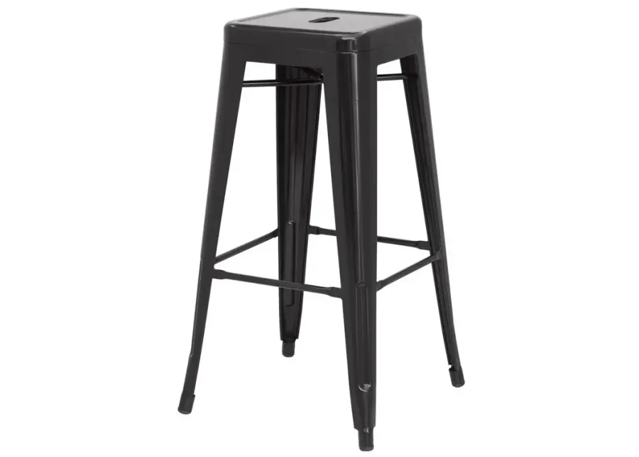 Metropolis Metal Backless Counter Stool, Black (Set of 4)