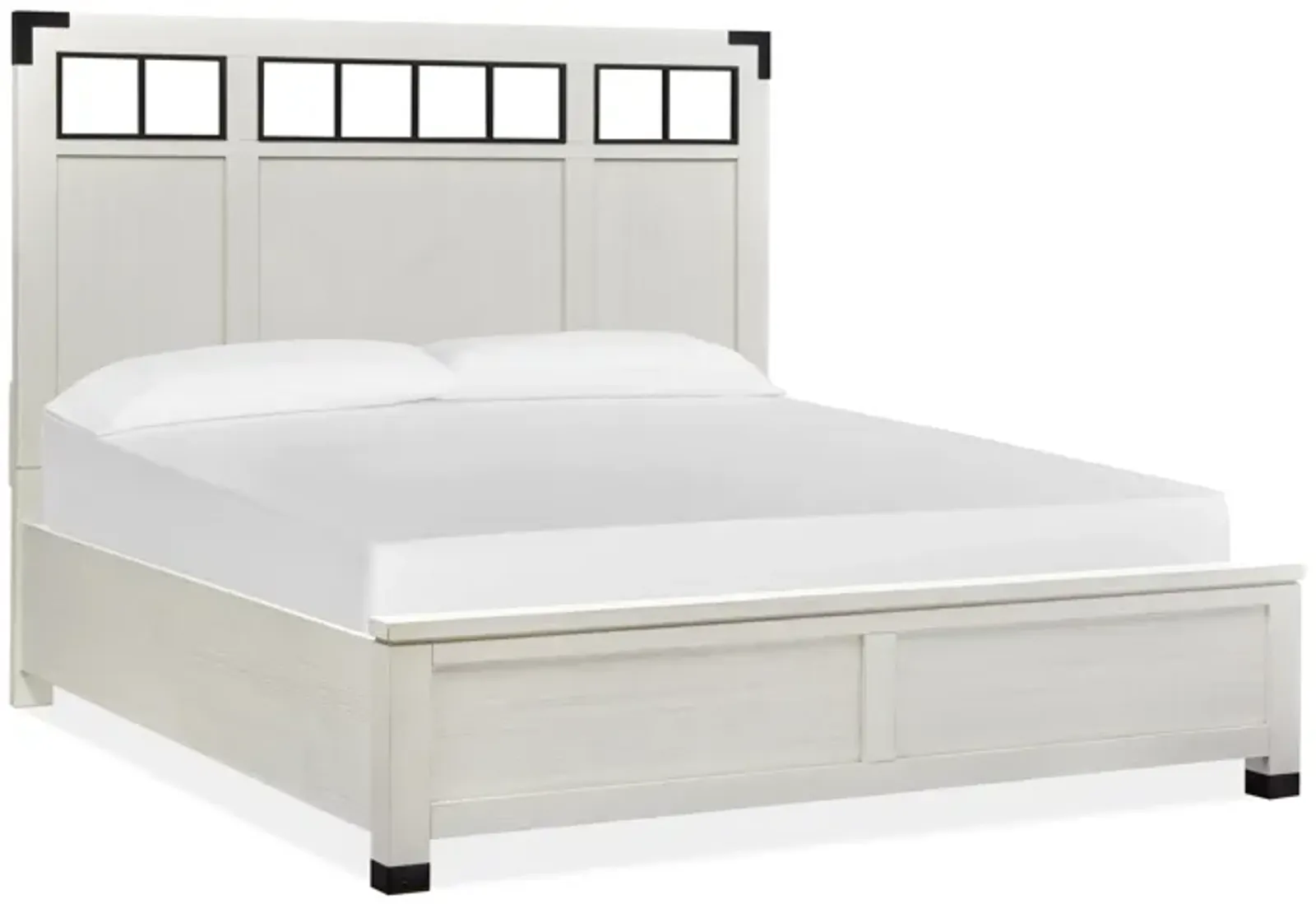 Harper Springs Complete Queen Panel Bed w/Metal/Wood Headboard