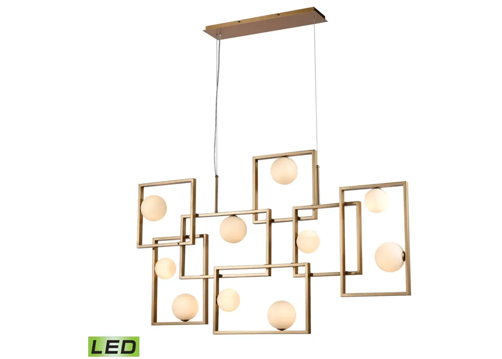 Amazed 51" Wide 7-Light Linear Chandelier - Aged Brass