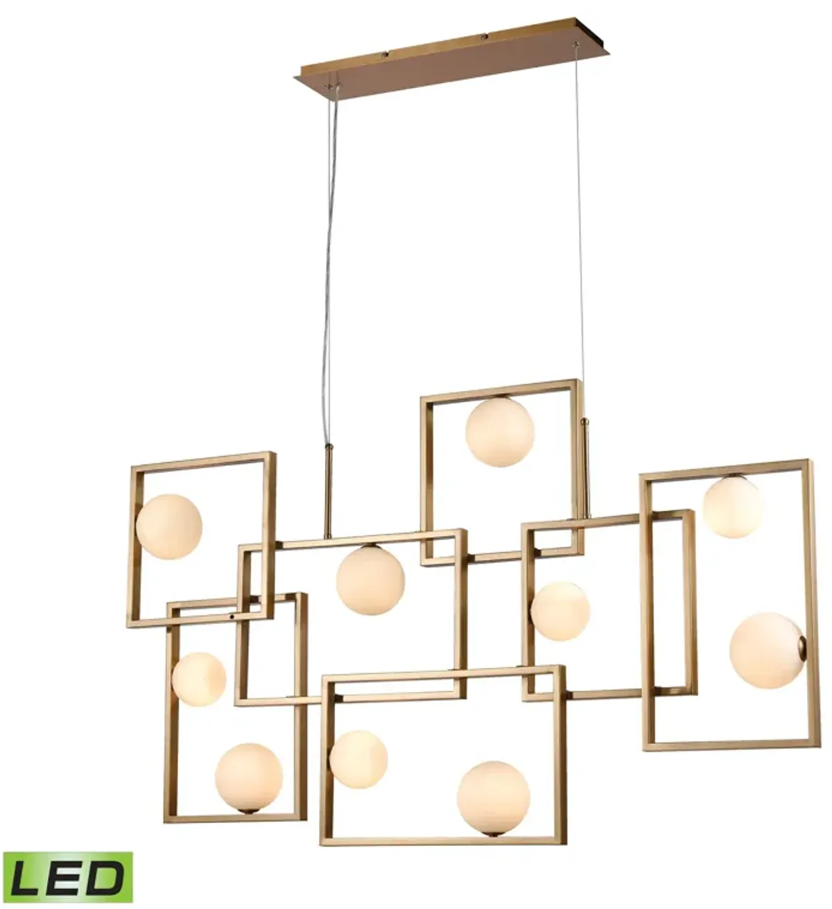 Amazed 51" Wide 7-Light Linear Chandelier - Aged Brass