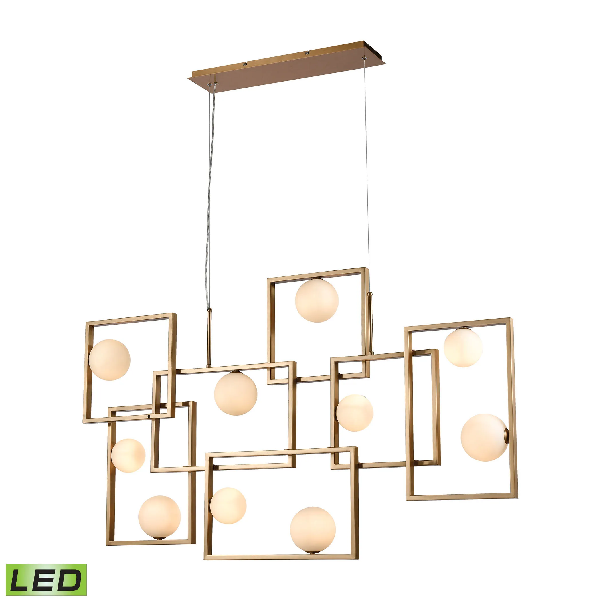 Amazed 51" Wide 7-Light Linear Chandelier - Aged Brass