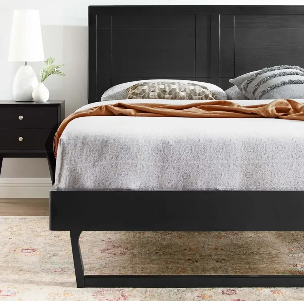 Marlee Twin Wood Platform Bed With Angular Frame