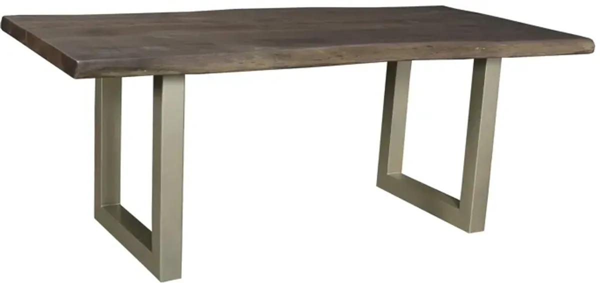 TAJ Large Dining Table - Vinegar Matte Top/ U Tube Metal Base