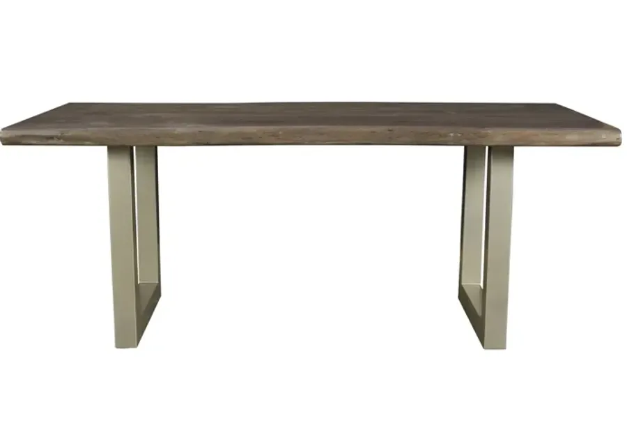 TAJ Large Dining Table - Vinegar Matte Top/ U Tube Metal Base