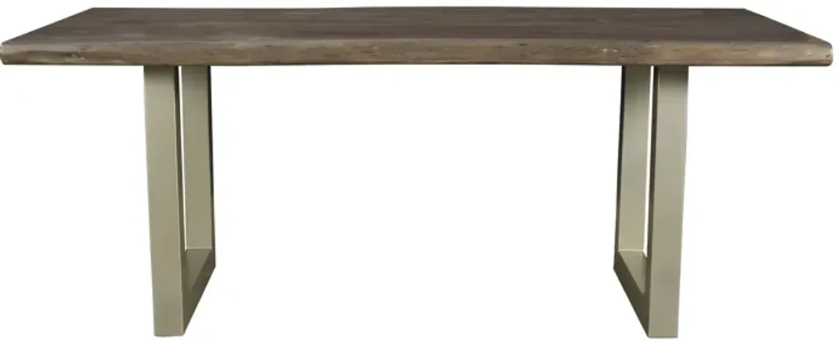 TAJ Large Dining Table - Vinegar Matte Top/ U Tube Metal Base