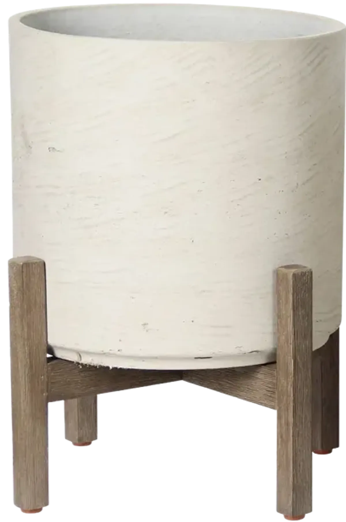 Patio Round Medium Standing Pot - White Wash