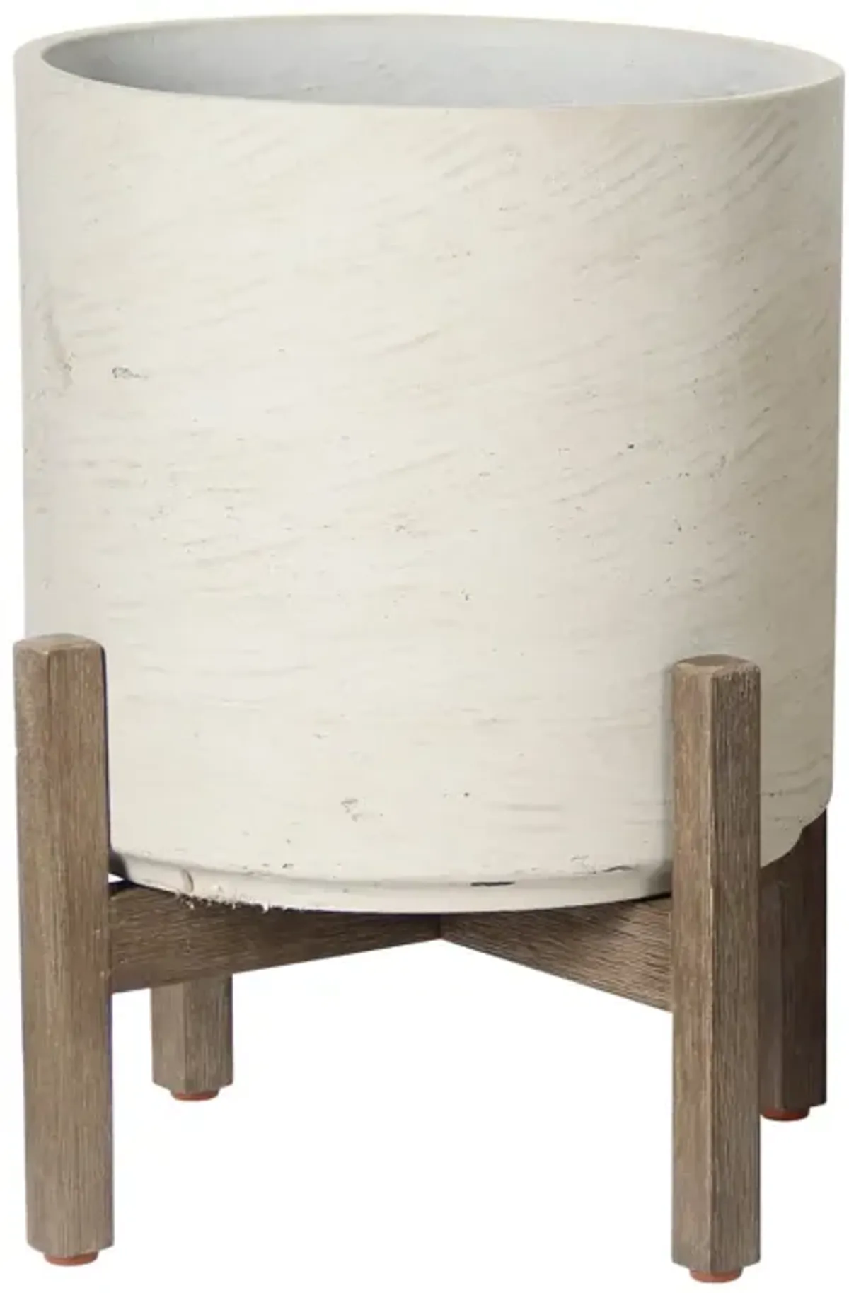 Patio Round Medium Standing Pot - White Wash