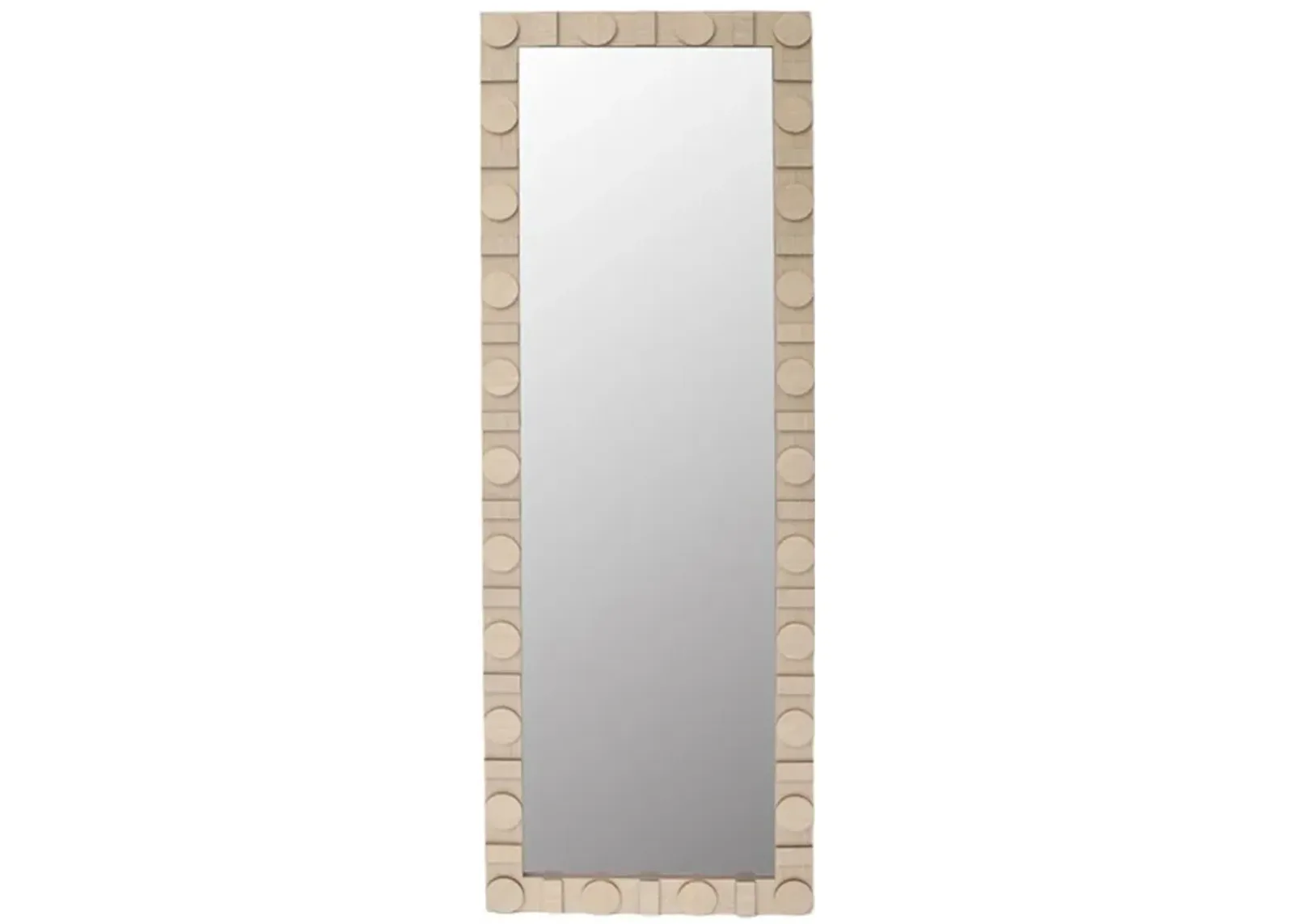 24x70 Rectange Leaner Mirror W/ Circle Details, Bl