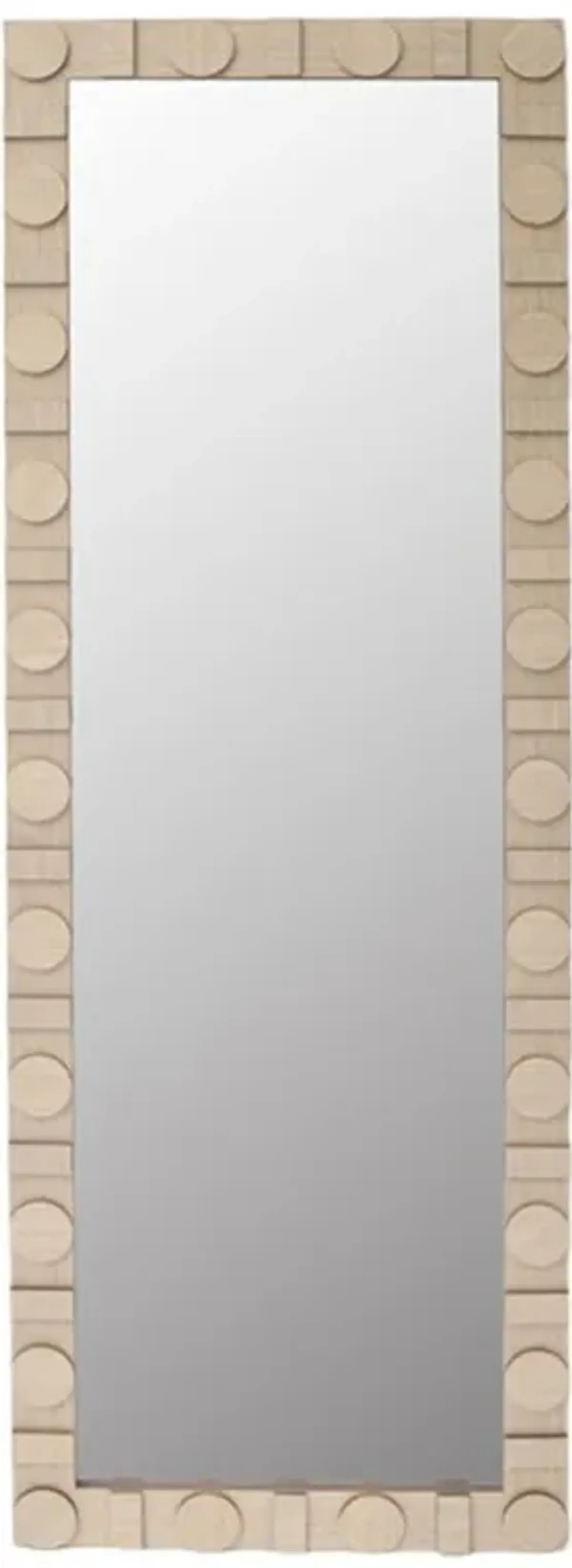 24x70 Rectange Leaner Mirror W/ Circle Details, Bl