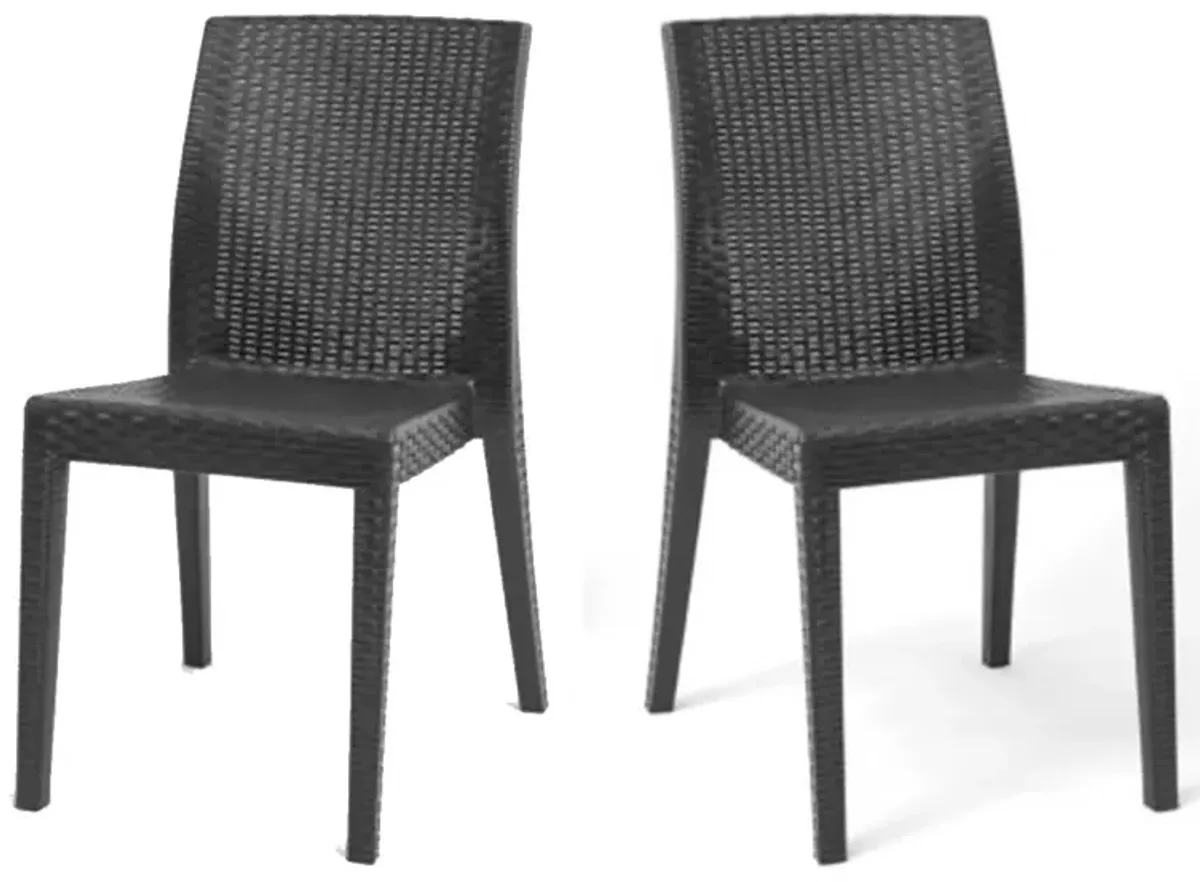 Siena Set of 4 Stackable Side chair-Anthracite