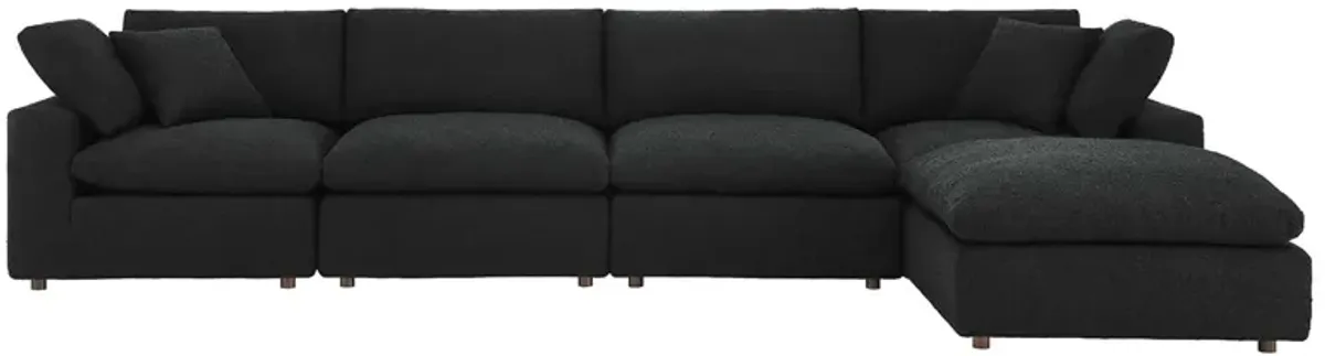 Commix Down Filled Overstuffed Boucle Fabric 5-Piece Sectional Sofa