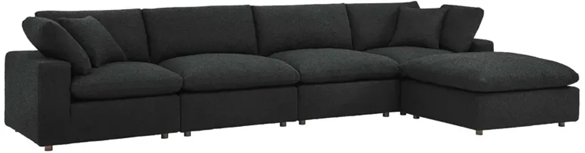 Commix Down Filled Overstuffed Boucle Fabric 5-Piece Sectional Sofa