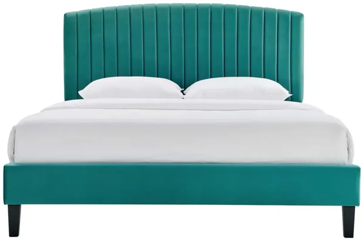 Alessi Performance Velvet Full Platform Bed