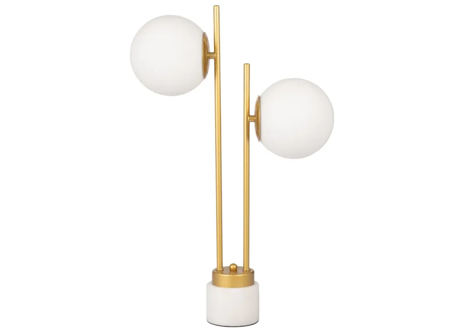 Glass/brass 23" Double Diffuser Table Lamp, Gold