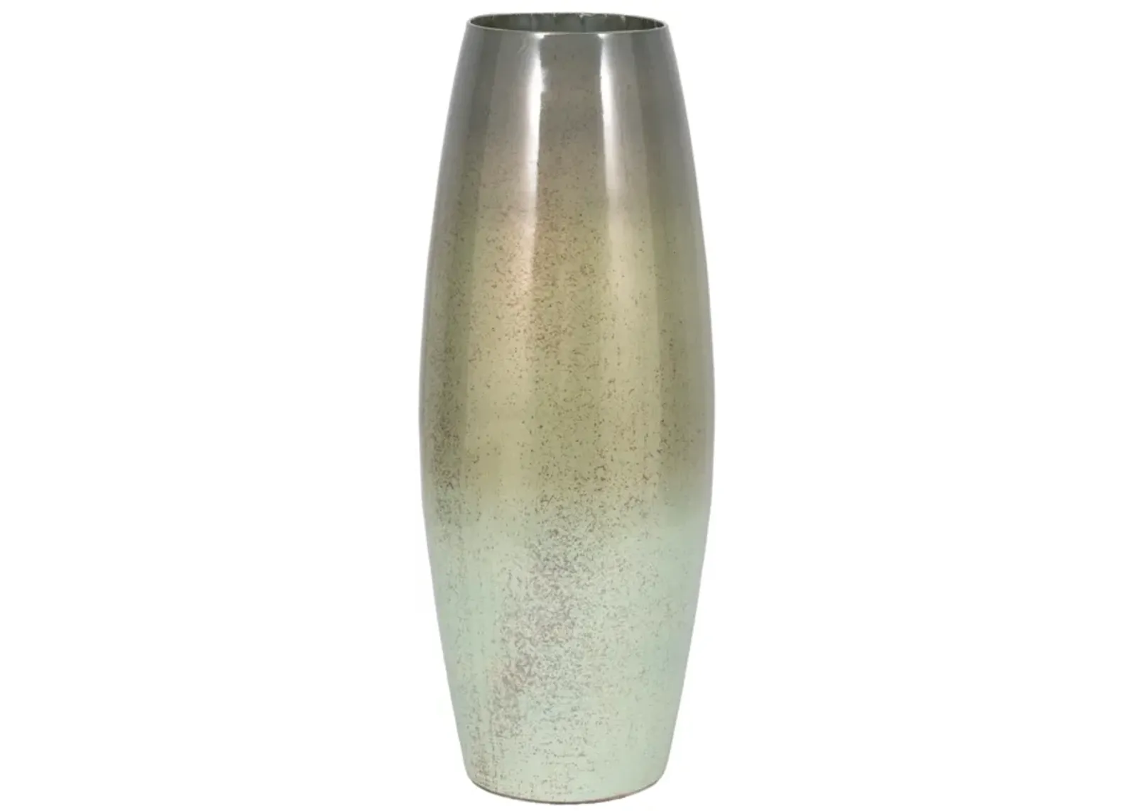 24" Curved Glass Vase Green Mercury Ombre, Multi