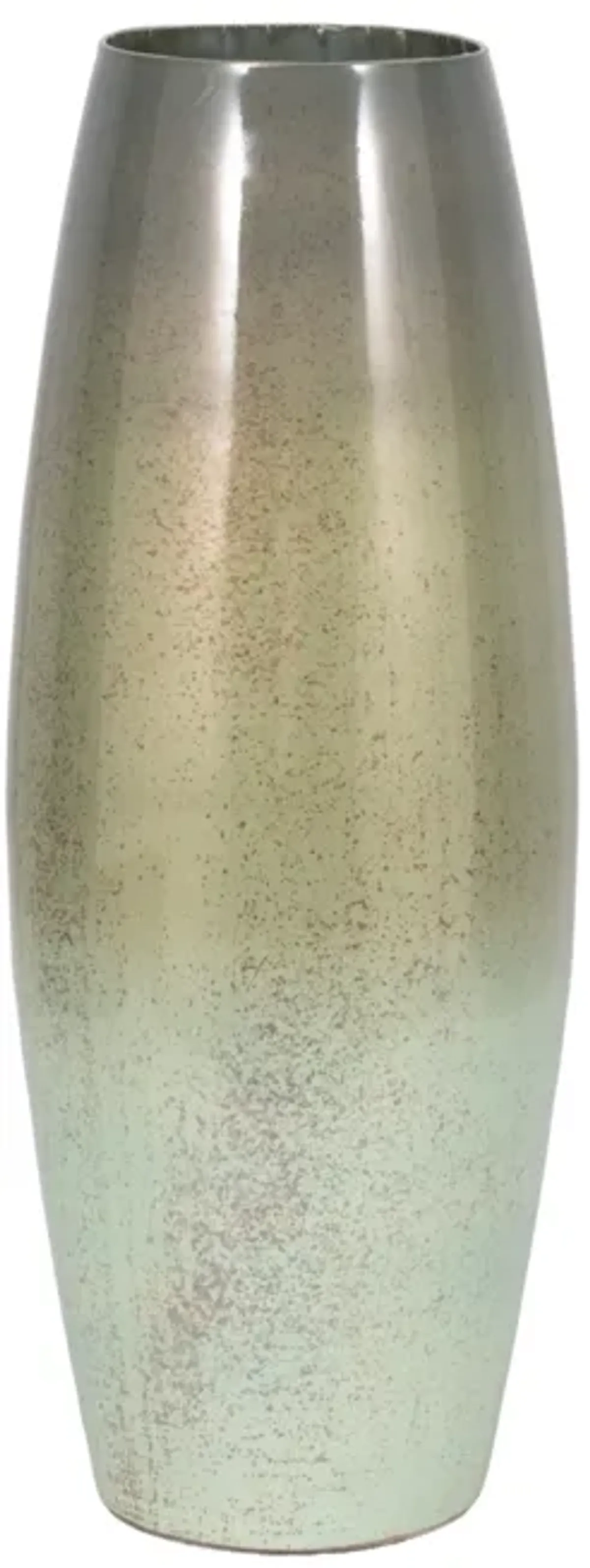 24" Curved Glass Vase Green Mercury Ombre, Multi